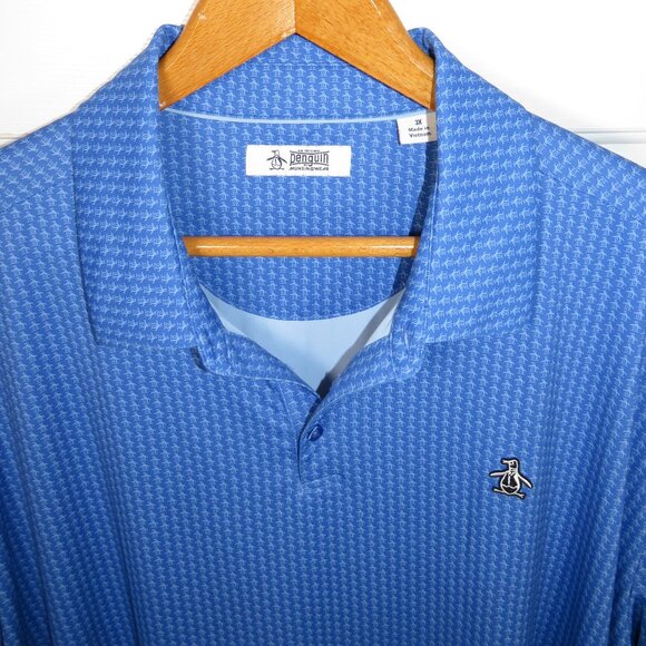 Penguin Munsingwear Men's 3X Performance Golf Polo Penguin All Over Print Logo - Picture 3 of 5